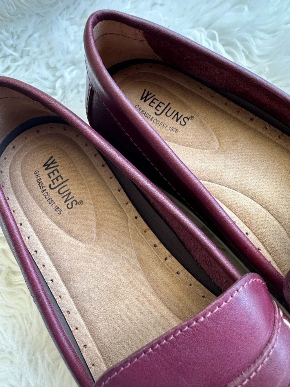 WEEJUNS Burgundy Leather Penny Loafers